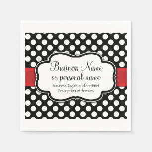 Serviette En Papier Noir Blanc Rouge Polka Point Rétro Cute Consultant