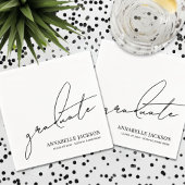 Serviette En Papier Noir Blanc Script Graduation