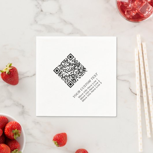 Serviette En Papier Noir & Blanc Simple Entreprise QR Code Promotionne (En situation)