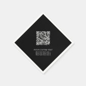 Serviette En Papier Noir & Blanc Simple Entreprise QR Code Promotionne (Coin)