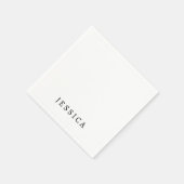 Serviette En Papier Noir blanc unique Classic Nom professionnel (Coin)