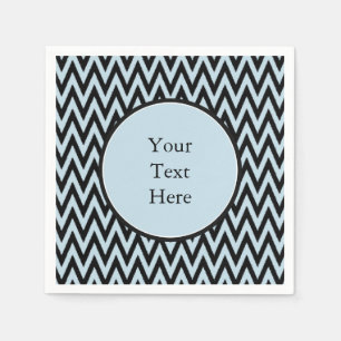 Serviette En Papier Noir bleu Chevron