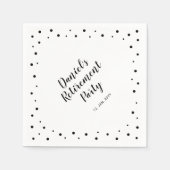 Serviette En Papier Noir Chic Confetti Retraite moderne Partie Napkin (Devant)