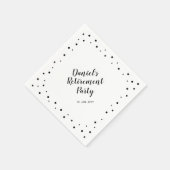 Serviette En Papier Noir Chic Confetti Retraite moderne Partie Napkin (Coin)