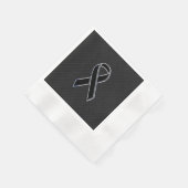 Serviette En Papier Noir Chrome Style Ribbon Sensibilisation (Coin)