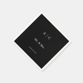 Serviette En Papier Noir classique Customisé Mariage Cocktail Napktail (Coin)