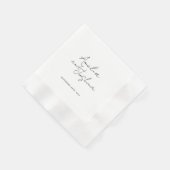 Serviette En Papier Noir Contemporain Faveurs Mariage (Coin)