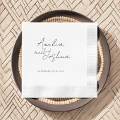 Serviette En Papier Noir Contemporain Faveurs Mariage