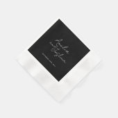 Serviette En Papier Noir Contemporain Faveurs Mariage (Coin)