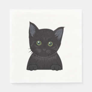 Serviette En Papier Noir de chat