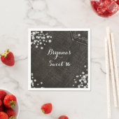 Serviette En Papier Noir Denim & Diamants Glam (En situation)