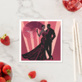 SERVIETTE EN PAPIER NOIR ELEGANCE-RED #1 (En situation)