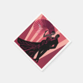 SERVIETTE EN PAPIER NOIR ELEGANCE-RED #1 (Coin)