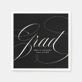 Serviette En Papier Noir | Eloquence Graduation (Devant)