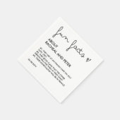 Serviette En Papier Noir et blanc Chic moderne Fun Fact Mariage Amusan (Coin)