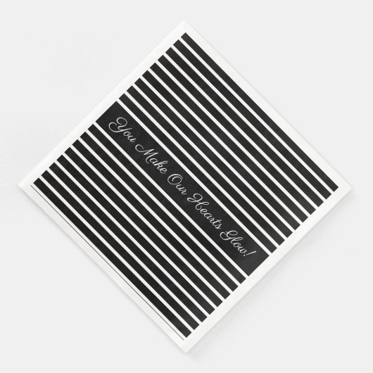 Serviette En Papier Noir et blanc décoratif (Coin)