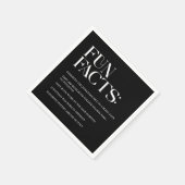 Serviette En Papier Noir et blanc Fun Fun Faits Mariage (Coin)