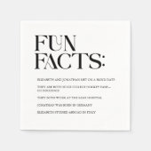 Serviette En Papier Noir et blanc Fun Fun Faits Mariage (Devant)