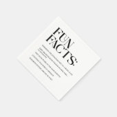 Serviette En Papier Noir et blanc Fun Fun Faits Mariage (Coin)