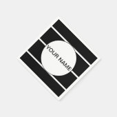 Serviette En Papier Noir Et Blanc Gratté (Coin)