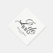 Serviette En Papier Noir Et Blanc Je Fais BBQ (Coin)