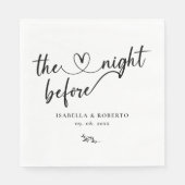 Serviette En Papier Noir et blanc La nuit avant Mariage serviettes (Devant)
