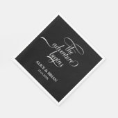 Serviette En Papier Noir et blanc L'aventure commence Mariage (Coin)