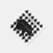 Serviette En Papier Noir et blanc lisible | Baby shower de l'ours (Coin)