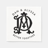 Serviette En Papier Noir et blanc mieux ensemble (Devant)