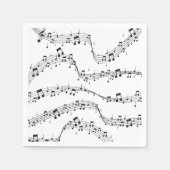 Serviette En Papier Noir et blanc note musicienne Motif (Devant)