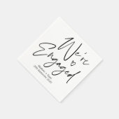 Serviette En Papier Noir et blanc Nous sommes engagés Engagement Décor (Coin)