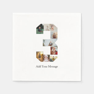 Serviette En Papier Noir et blanc Numéro 3 Collage photo