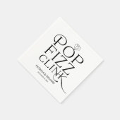 Serviette En Papier Noir Et Blanc Pop Fizz Clink (Coin)