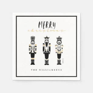 Serviette En Papier Noir et blanc Tendance Abstrait Noisette Noël