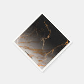Serviette En Papier Noir et Marbre blanc (Coin)