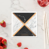 Serviette En Papier Noir et Marbre blanc (En situation)