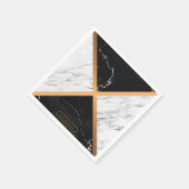 Serviette En Papier Noir et Marbre blanc (Coin)