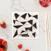 Serviette En Papier Noir et Marbre blanc (En situation)