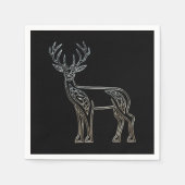 Serviette En Papier Noir Et Noir Cerf Style Celtique (Devant)