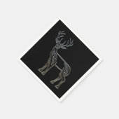 Serviette En Papier Noir Et Noir Cerf Style Celtique (Coin)