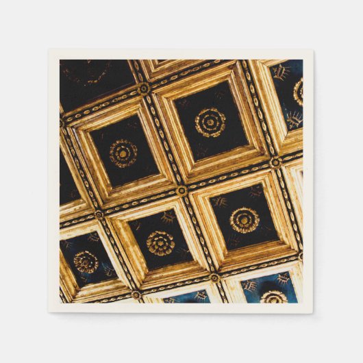 Serviette En Papier Noir et or (Devant)
