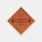 Serviette En Papier Noir et orange gothique | Mangez Boire et soyez ef (Coin)