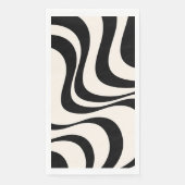 Serviette En Papier Noir et pastel moderne ondes rétro design (Devant)