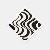 Serviette En Papier Noir et pastel moderne ondes rétro design (Coin)