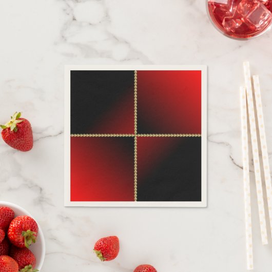 Serviette En Papier Noir et rouge (En situation)