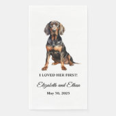 Serviette En Papier Noir et Tan Coonhound Pet Cocktail Mariage (Devant)
