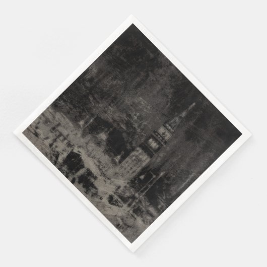 Serviette En Papier Noir et Taupe en survol Skyline Venise Italie (Coin)