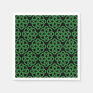 Serviette En Papier Noir et vert du bouclier celtique