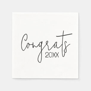 Serviette En Papier Noir Félicitations Pour Le Blanc