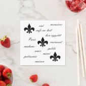 Serviette En Papier Noir français en blanc (En situation)